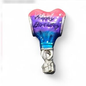 Heart-Shaped Hot Air Balloon Charm in Pink, Purple & Blue